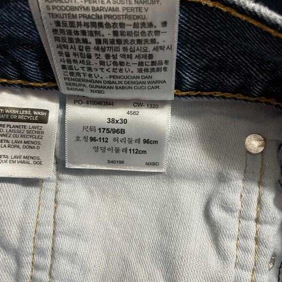 Levis 505 Mens Jeans Size 38 Blue Regular Fit Straight Zip Fly Denim Inseam 28 - Picture 7 of 12